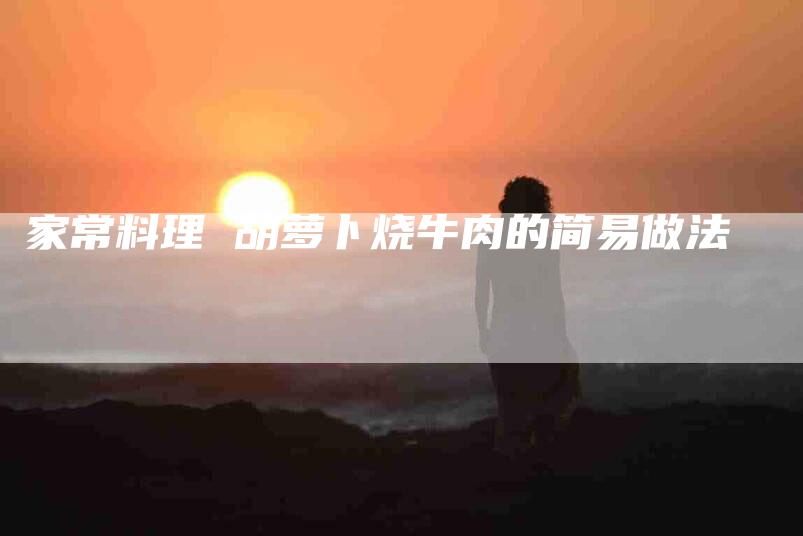 家常料理 胡萝卜烧牛肉的简易做法