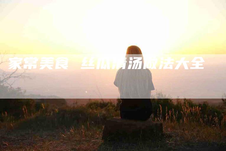 家常美食 丝瓜清汤做法大全