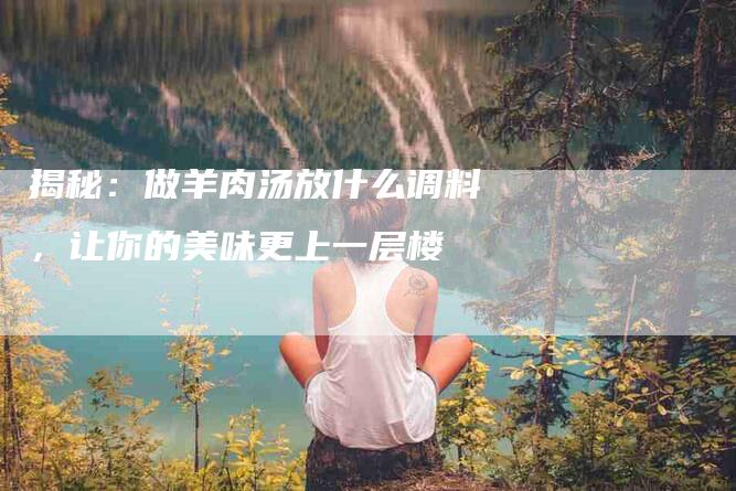 揭秘：做羊肉汤放什么调料，让你的美味更上一层楼