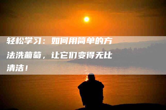轻松学习：如何用简单的方法洗葡萄，让它们变得无比清洁！-住家保姆月嫂服务_家政保洁钟点工家政服务_速上门月嫂网首页