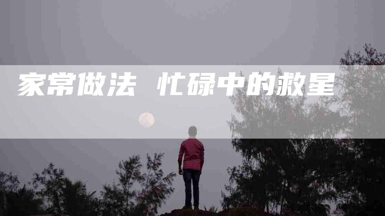 家常做法 忙碌中的救星