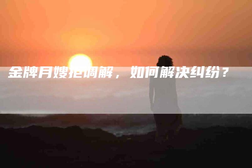 金牌月嫂拒调解，如何解决纠纷？