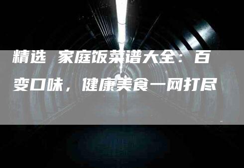 精选 家庭饭菜谱大全：百变口味，健康美食一网打尽