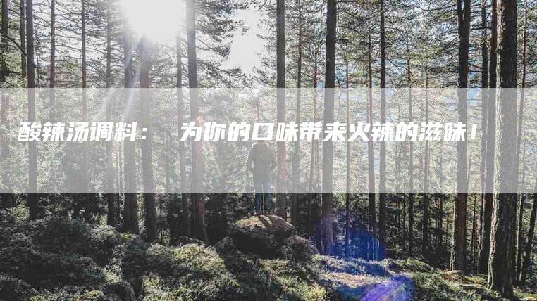 酸辣汤调料： 为你的口味带来火辣的滋味！