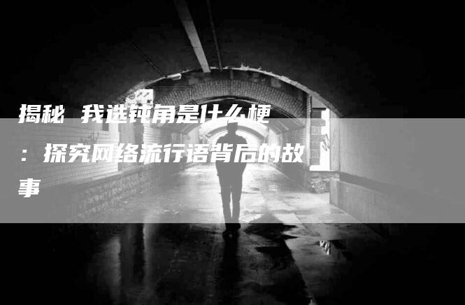 揭秘 我选钝角是什么梗 ：探究网络流行语背后的故事