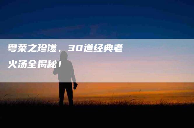 粤菜之珍馐，30道经典老火汤全揭秘！