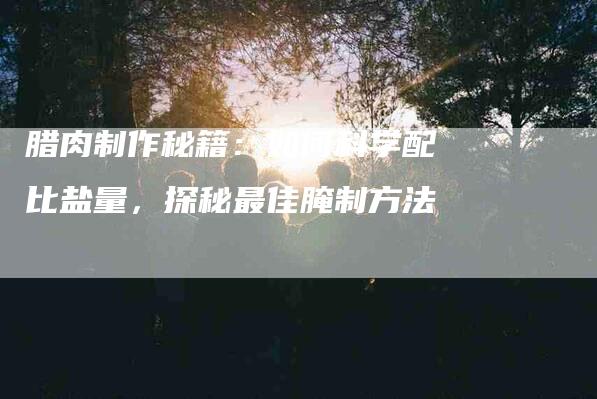 腊肉制作秘籍：如何科学配比盐量，探秘最佳腌制方法-住家保姆月嫂服务_家政保洁钟点工家政服务_速上门月嫂网首页