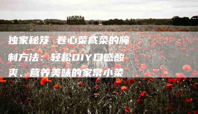 独家秘笈 卷心菜咸菜的腌制方法:轻松DIY口感酸爽、营养美味的家常小菜-住家保姆月嫂服务_家政保洁钟点工家政服务_速上门月嫂网首页
