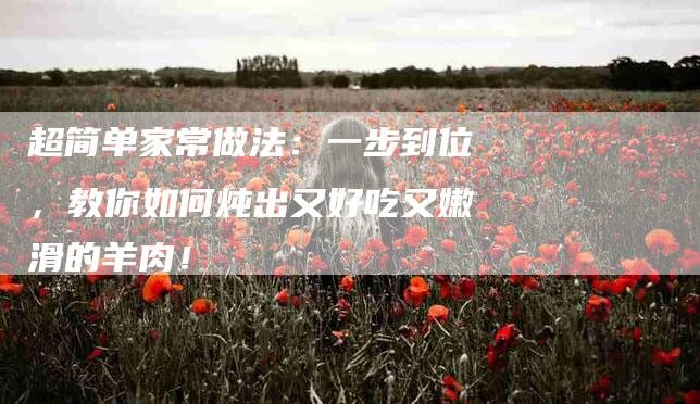 超简单家常做法：一步到位，教你如何炖出又好吃又嫩滑的羊肉！