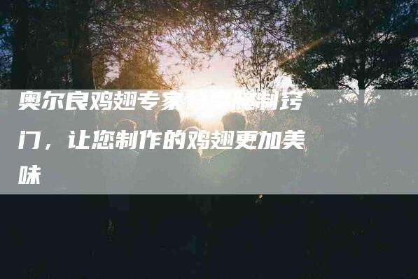 奥尔良鸡翅专家分享腌制窍门，让您制作的鸡翅更加美味