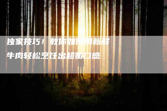 独家技巧！教你如何用新鲜牛肉轻松烹饪出超嫩口感