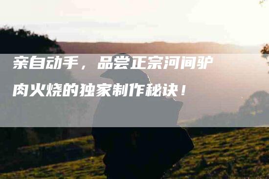 亲自动手，品尝正宗河间驴肉火烧的独家制作秘诀！