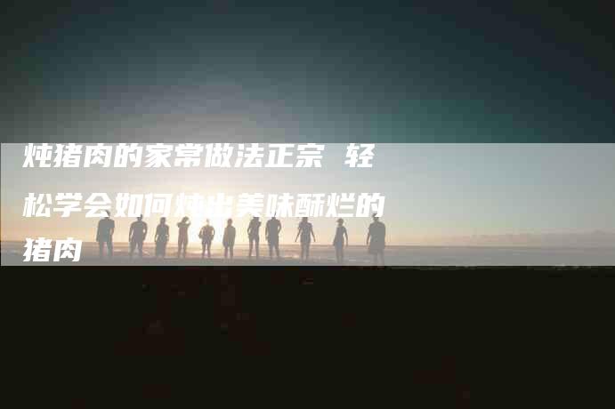 炖猪肉的家常做法正宗 轻松学会如何炖出美味酥烂的猪肉