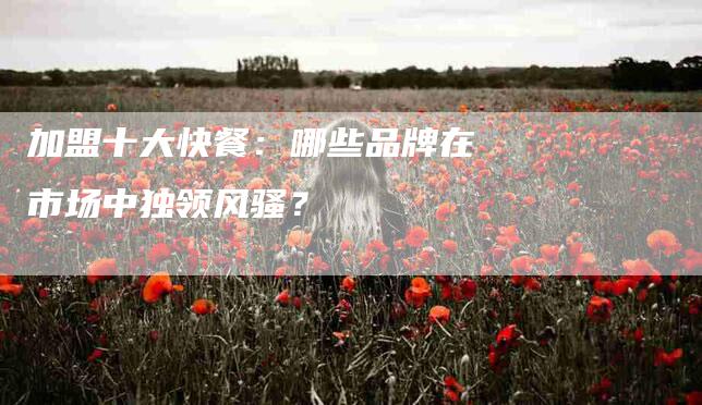 加盟十大快餐：哪些品牌在市场中独领风骚？