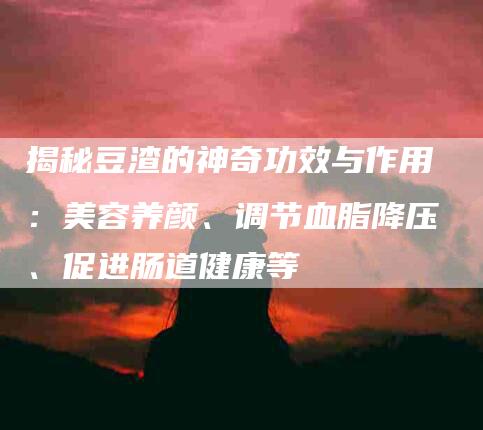 揭秘豆渣的神奇功效与作用：美容养颜、调节血脂降压、促进肠道健康等