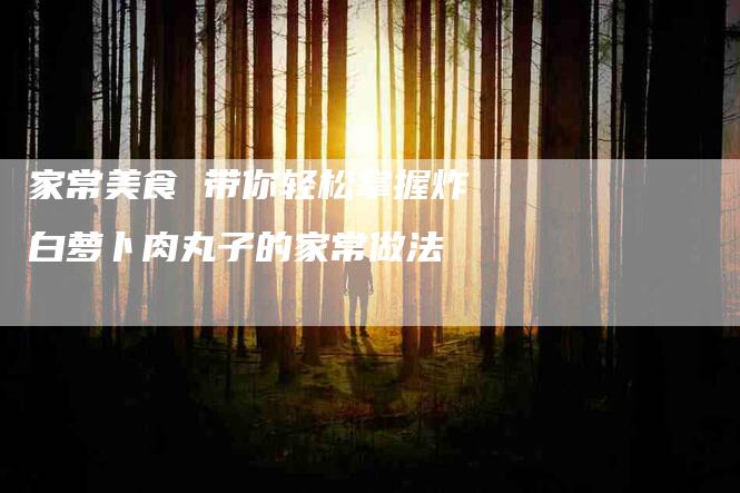 家常美食 带你轻松掌握炸白萝卜肉丸子的家常做法