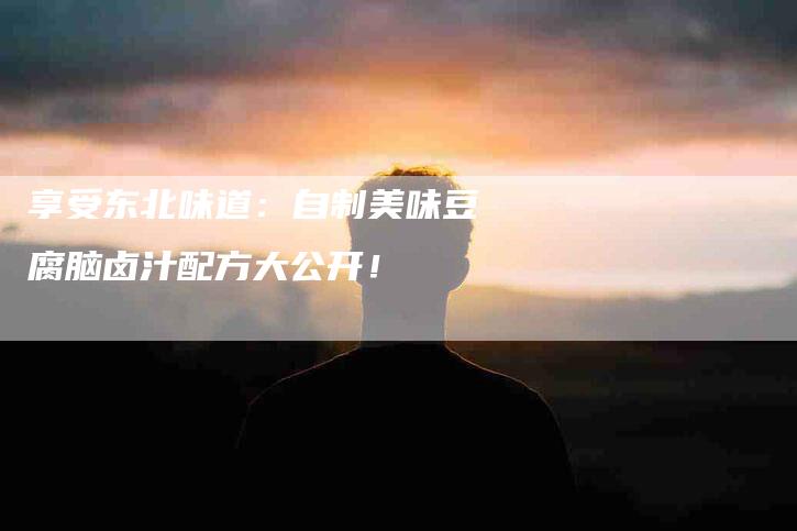 享受东北味道：自制美味豆腐脑卤汁配方大公开！-住家保姆月嫂服务_家政保洁钟点工家政服务_速上门月嫂网首页