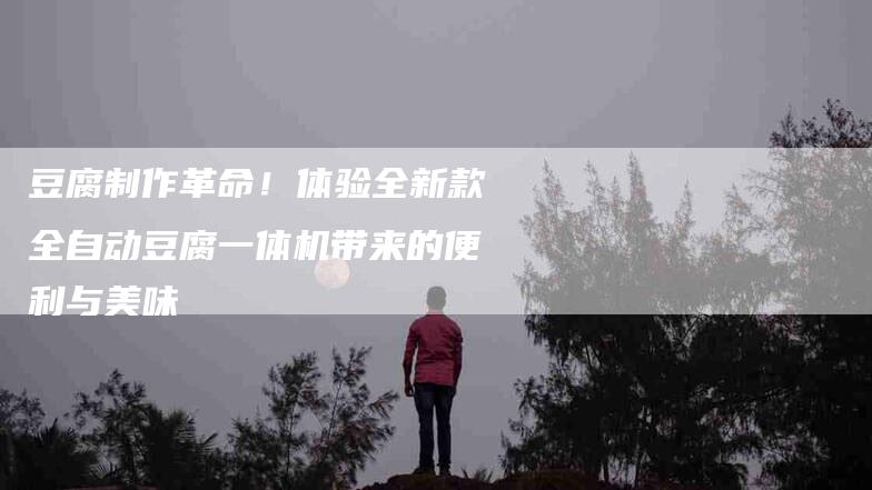 豆腐制作革命！体验全新款全自动豆腐一体机带来的便利与美味