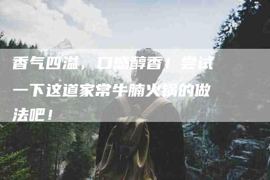 香气四溢，口感醇香！尝试一下这道家常牛腩火锅的做法吧！-住家保姆月嫂服务_家政保洁钟点工家政服务_速上门月嫂网首页