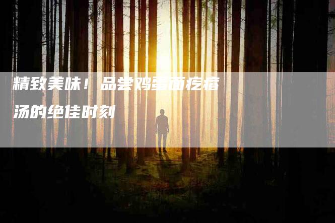 精致美味！品尝鸡蛋面疙瘩汤的绝佳时刻