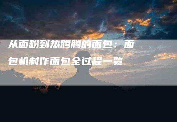 从面粉到热腾腾的面包：面包机制作面包全过程一览-住家保姆月嫂服务_家政保洁钟点工家政服务_速上门月嫂网首页