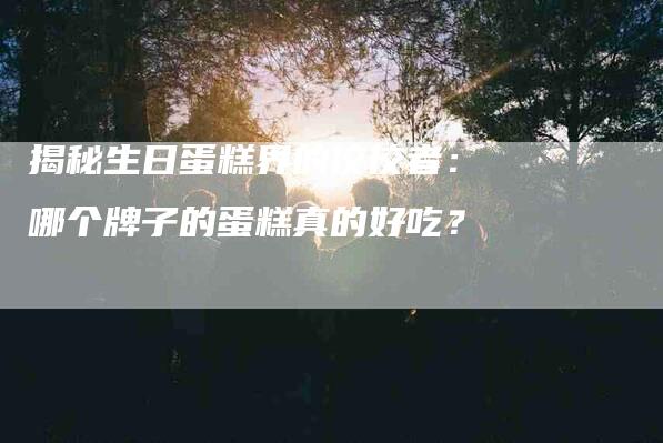 揭秘生日蛋糕界的佼佼者：哪个牌子的蛋糕真的好吃？