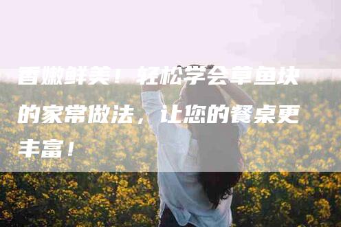 香嫩鲜美！轻松学会草鱼块的家常做法，让您的餐桌更丰富！-住家保姆月嫂服务_家政保洁钟点工家政服务_速上门月嫂网首页