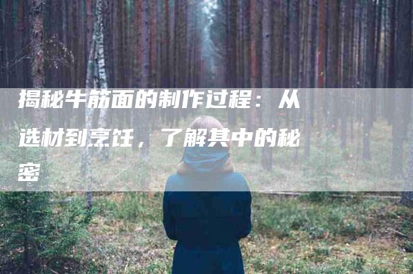 揭秘牛筋面的制作过程：从选材到烹饪，了解其中的秘密-住家保姆月嫂服务_家政保洁钟点工家政服务_速上门月嫂网首页