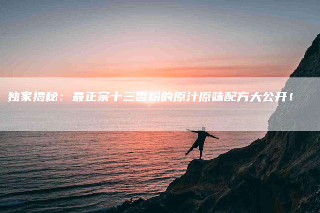 独家揭秘：最正宗十三香粉的原汁原味配方大公开！