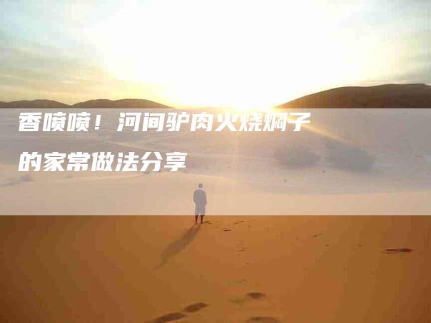 香喷喷！河间驴肉火烧焖子的家常做法分享