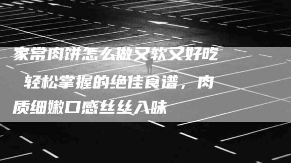 家常肉饼怎么做又软又好吃 轻松掌握的绝佳食谱，肉质细嫩口感丝丝入味-住家保姆月嫂服务_家政保洁钟点工家政服务_速上门月嫂网首页
